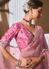 Rose Pink Designer Silk Saree