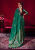 Forast Green Woven Banarasi Satin Linen Silk Saree