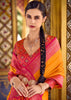 Peel Orange Woven Banarasi Silk Saree