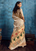 Antique White Woven Paithani Tissue Silk Saree