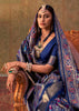 Victoria Blue Printed Patola Silk Saree