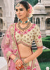 Off White & Pink Heavy Embroidered Designer Lehenga