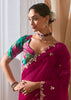 Beet Red Designer Silk Saree