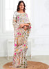 Moon White Woven Linen Cotton Silk Saree