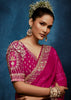 Princess Pink Embroidered Designer Tissue Saree