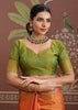 Autumn Orange Woven Tussar Silk Saree