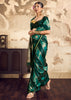 Teal Green Rangkat Satin Silk Saree