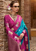 Horizon Blue Banarasi Satin Silk Saree