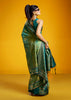 Lime Green Woven Banarasi Silk Saree