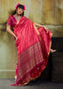 Peach Pink Banarasi Tusser Silk Saree