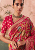 Pink Woven Georgette Bandhej Saree
