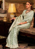 Dusky Green Woven Banarasi Sain Silk Saree