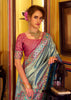 Angel Blue Woven Patola Tissue Silk Saree