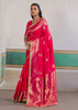 Princess Pink Woven Banarasi Satin Silk Saree