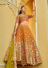 Saffron Orange Embroidered Stitched Designer Lehenga