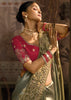 Shine Grey Embroidered Designer Tissue Saree