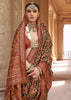 Autumn Brown Printed Patola Saree