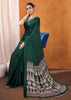 Jungle Green Satin Silk Saree with Ajrakh Printed Pallu and Blouse