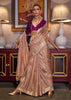 Dry Rose Pink Woven Banarasi Soft Silk Saree