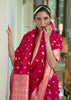 Ruby Red Woven Organza Silk Saree