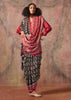 Olive Black Printed Crepe Satin Silk Saree