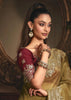Bronze Green Tissue Organza Designer Saree