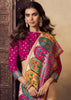 Beige And Pink Woven Soft Silk Saree