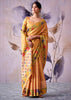 Golden Orange Woven Tissue Silk Saree