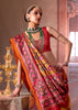Red And Yellow Printed Patola Silk Saree