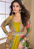 Antique Yellow Shrug Style Gown with Embroidered Work