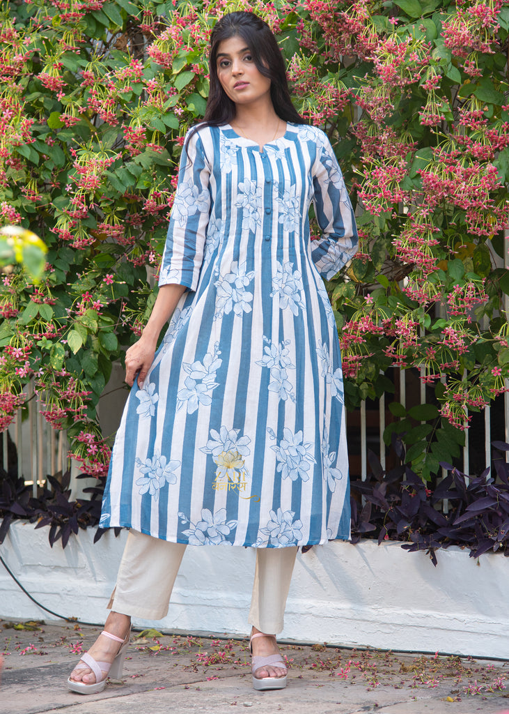 Azure Line Bloom Cotton Suit Set (10702044430529)