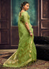 Pistachio Green Woven Cotton Silk Saree