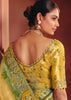 Golden Yellow Designer Embroidered Saree