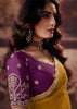 Yellow Designer Organza Saree With Embroidered Blouse