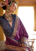 Dahlia Purple Printed Silk Saree With Contrast Blouse