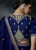 Navy Blue Embroidered Designer Saree