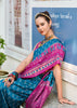 Teal Blue Woven Soft Silk Saree