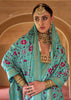 Turquoise Blue Printed Patola Silk Saree