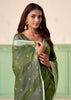 Garden Green Woven Linen Silk Saree