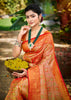 Red Dual Tone Woven Banarasi Silk Saree