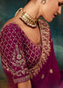 Magenta Purple Designer Embroidered Saree