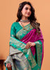 Magenta Pink Banarasi Satin Silk Saree