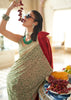 Mellow Green Printed Georgette Silk Saree