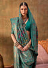 Teal Blue Printed Patola Silk Saree