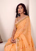 Apricot Orange Woven Linen Silk Saree