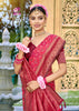 Raspberry Pink Woven Banarasi Silk Saree