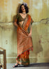 Jaffa Orange Woven Banarasi Silk Saree