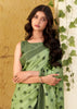 Pista Green Woven Linen Silk Saree
