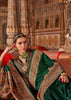Bottel Green Printed Kashmiri Jamewar Saree