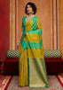 Green Yellow Woven Banarasi Silk Saree